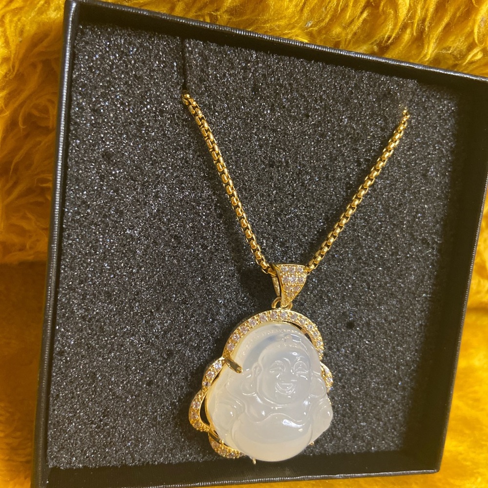 White Buddha Necklace (comes with 2 chains) 🤍